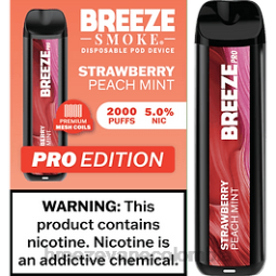 Breeze Pro 2000 bocanadas - Breeze vape thc fresa melocotón menta PPVVH12